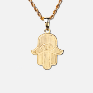 Gold Hamsa" Pendant